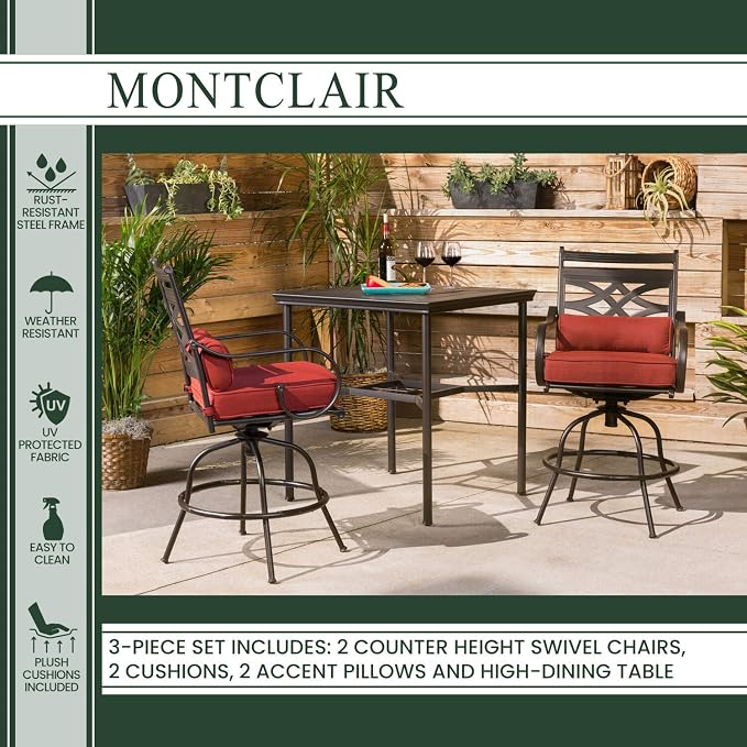 Hanover Montclair Outdoor Patio Conversation Set - Image 4