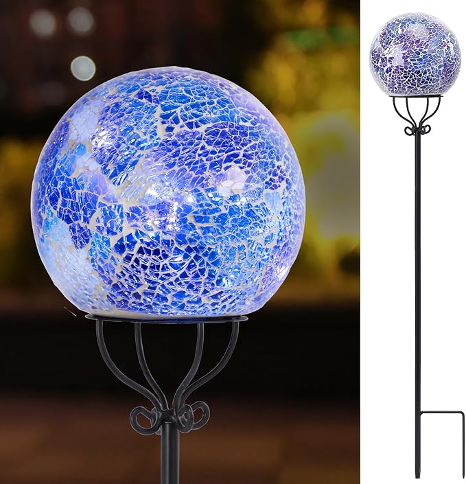 VCUTEKA Solar Outdoor Lights Garden Decor Mosaic Solar Garden Lights Waterproof by VCUTEKA