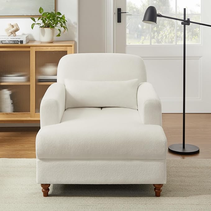 Oversized Chaise Lounge Chair Set of 2, Cloud Fluffy Chaise Sofa Recliner - Image 8