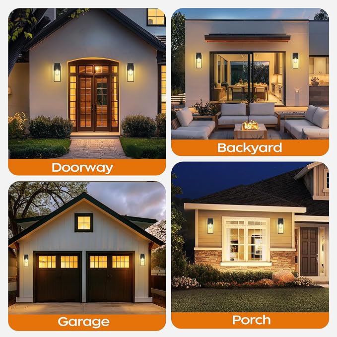 WIHTU 16in Dusk to Dawn Outdoor Lighting Fixtures, Exterior Front Porch Light - Image 8