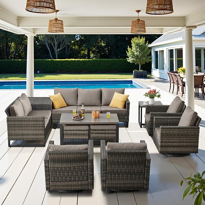 Belord Spacious 11 Pieces Patio Conversation Set by Belord
