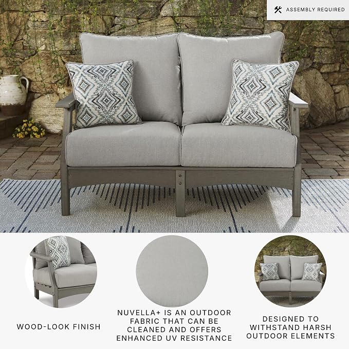 Signature Design by Ashley Outdoor Visola Patio HDPE Loveseat - Image 4