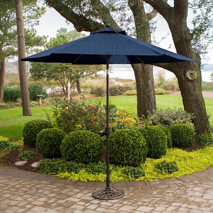 Hanover Montclair 9' Market Outdoor Umbrella, All-Weather, Crank Lever - Image 2