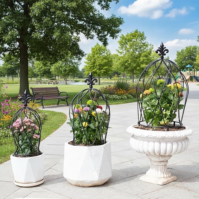 3PCS Metal Obelisk Trellis Set for Climbing Plants - Image 5