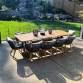 PURPLE LEAF 11 Pieces Patio Dining Set Wicker Outdoor Furniture Rectangular by PURPLELEAF
