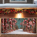 ANNA QUEEN Candy Cane Wonderland Christmas Garage Door Banner 6 x 13FT by ANNAQUEEN