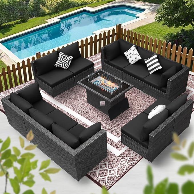 BULEXYARD 11 Piece High Back Outdoor Patio Set - Image 9