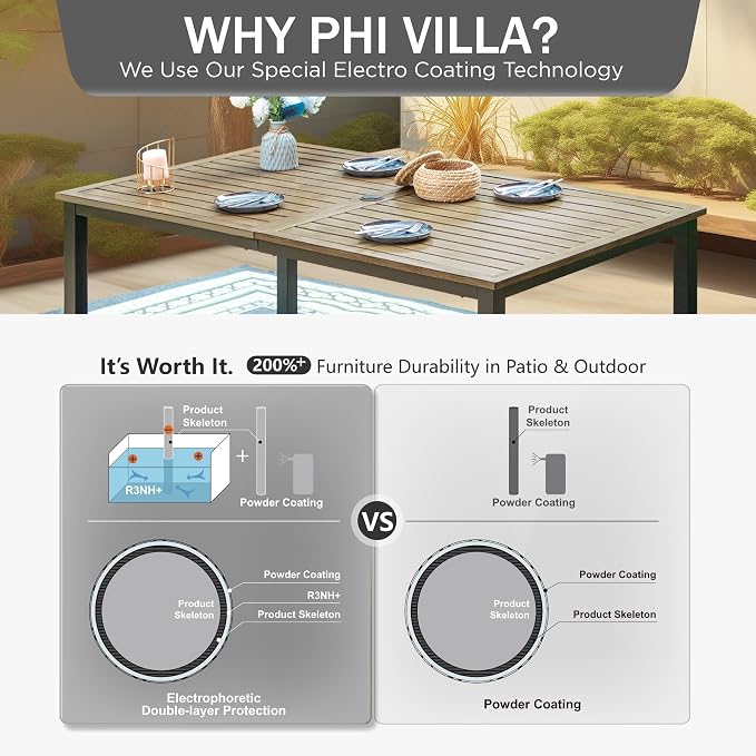 PHI VILLA 7 Pieces Outdoor Dining Set - Image 8