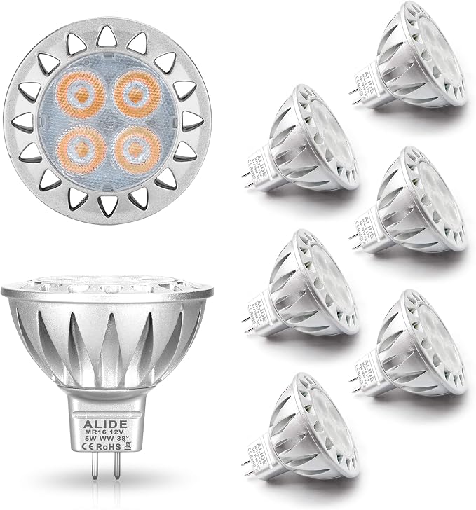 ALIDE MR16 Led Bulbs 5W Replace 20W 35W Halogen Equivalent, 2700K Soft Warm by ALIDE