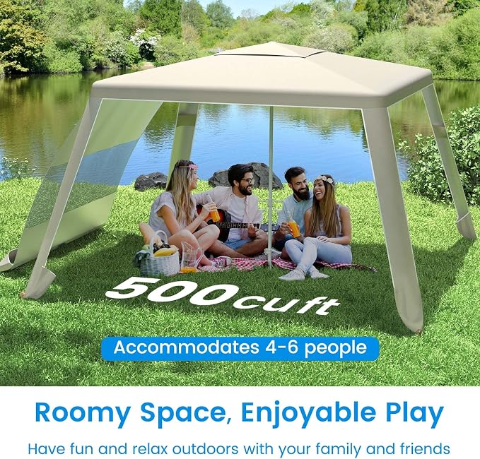 MoKo Beach Cabana, UPF 50+ Protection Easy Setup Beach Tent Sun Shelter - Image 6