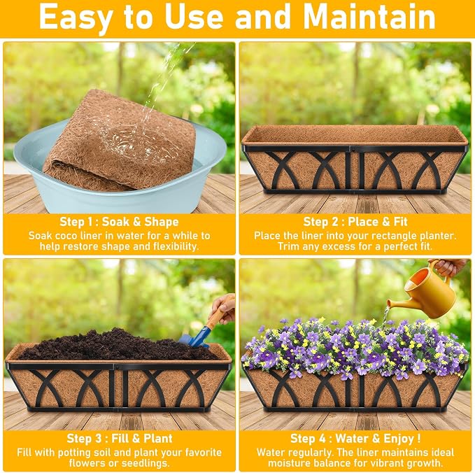 Riare 2 Pack 30 Inch Rectangle Coconut Liners - Image 4