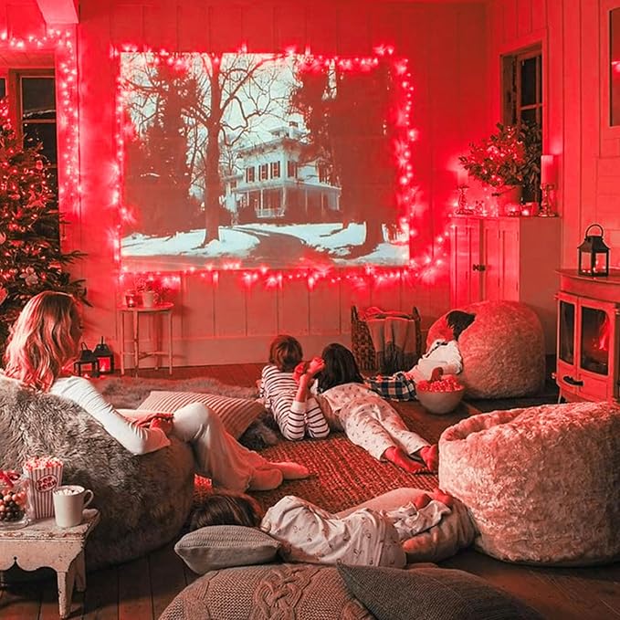 JMEXSUSS Red Valentines Day Decor Lights Clear Wire, 66ft 200 LED Red Christmas - Image 5