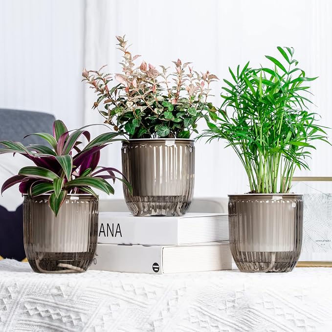 Josteve 4.5 Inch 2 Pcs Self Watering Hanging Planter Indoor Plant Pots Drainage - Image 6