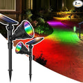 JSOT 2 Pack Christmas Solar Spotlights, RGB Solar Spot Light Outdoor Waterproof by JSOT