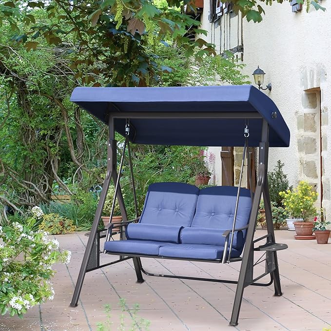 Outsunny 2-Person Patio Swing Bench - Image 2