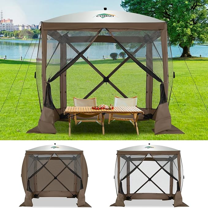 COBIZI 6x6 FT Pop up Gazebo Tent, Screen Tent by COBIZI