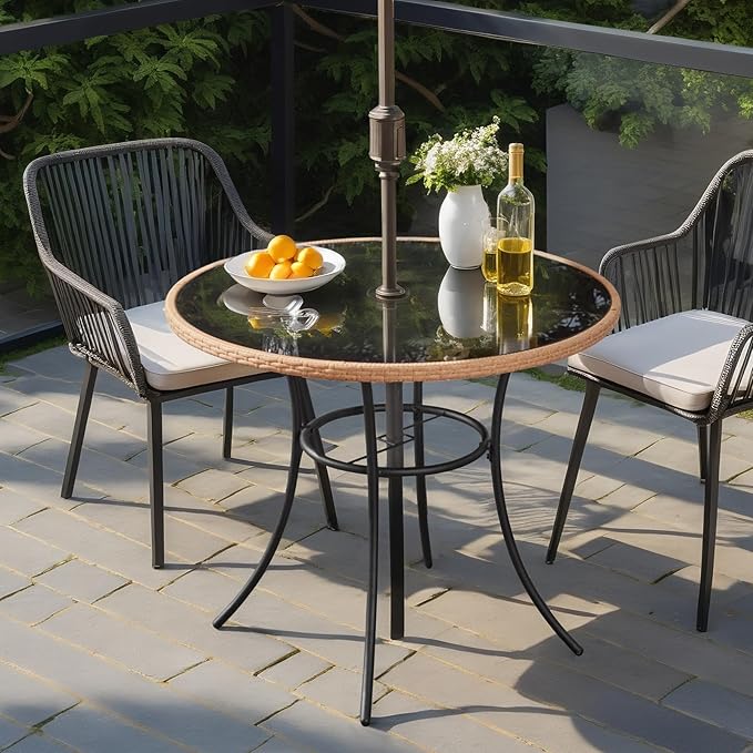 AVAWING 35.6-Inch Round Outdoor Dining Table by AVAWING