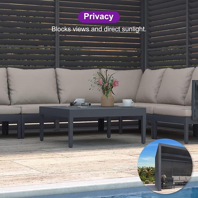 PURPLE LEAF Louvered Pergola 94AS 10' x 14' Outdoor Aluminum Pergola - Image 3