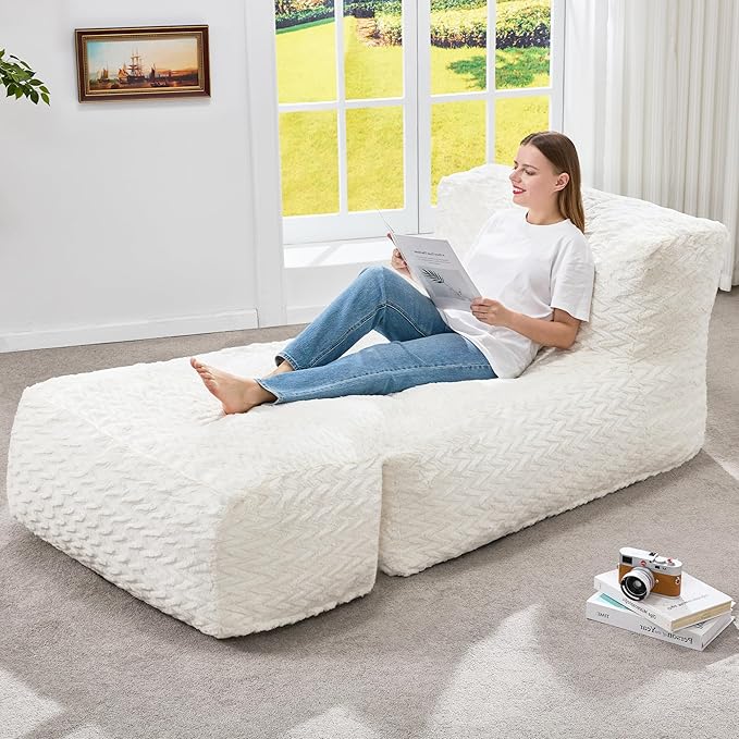 Hobestluk Bean Bag Chair Big Bean Bag Lounger by YourHomeDeservesMore