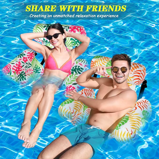 2 Pack Inflatable Pool Float for Adult Adjustable Hammock Float Chair Fabric - Image 6