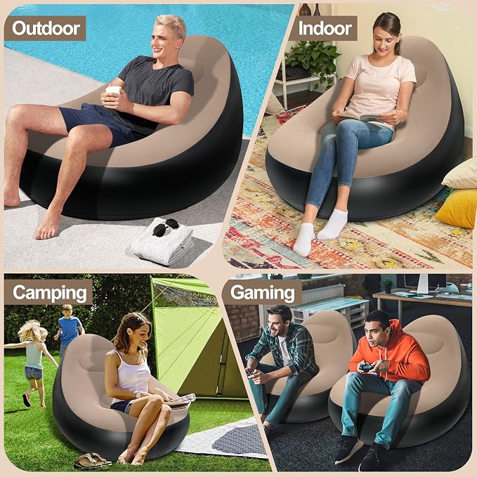 Inflatable Chair with Ottoman, Inflatable Couch - Image 7