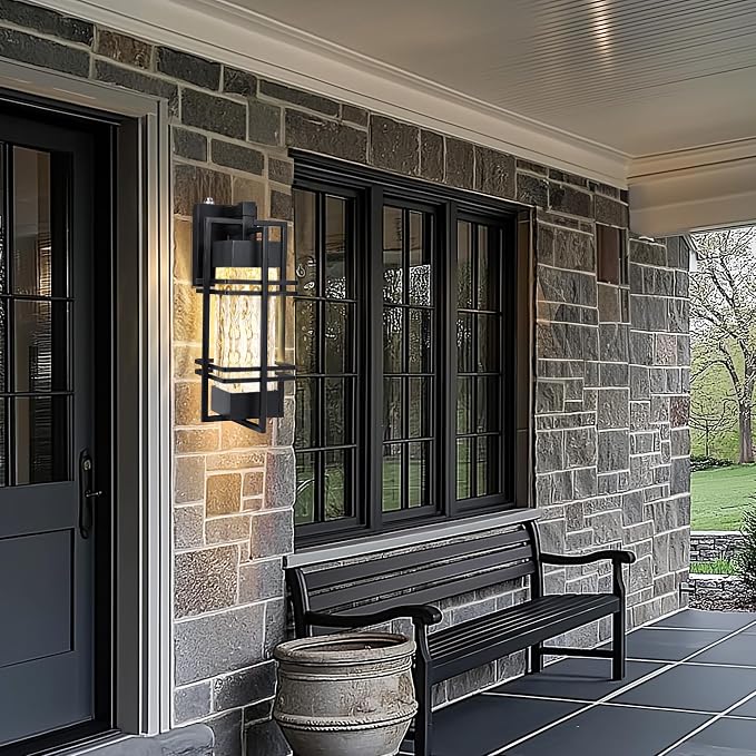 WIHTU Dusk to Dawn Outdoor Front Porch Light Fixtures Wall Mount, Waterproof - Image 7