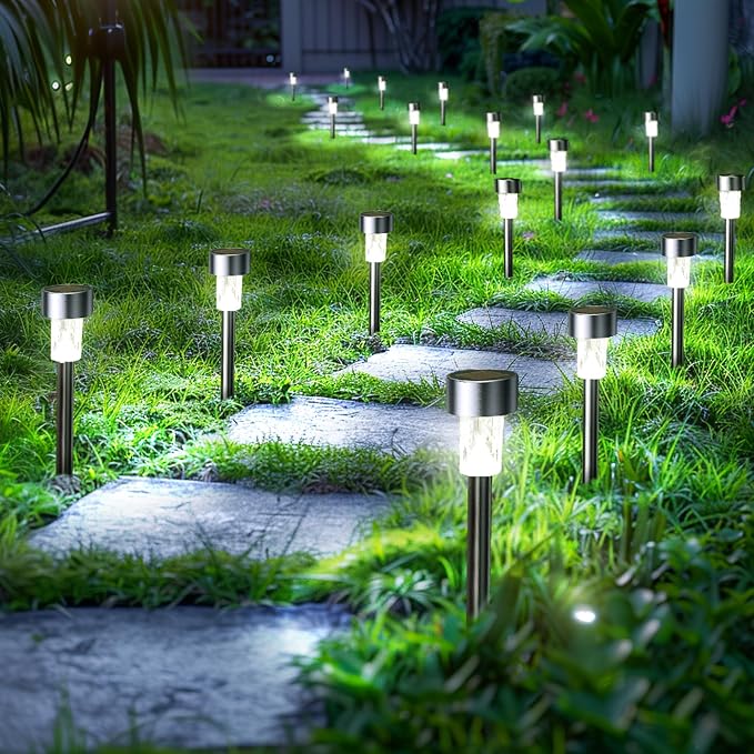 GIGALUMI 24 Pack Solar Path Lights Outdoor, Solar Lights Outdoor Waterproof - Image 2
