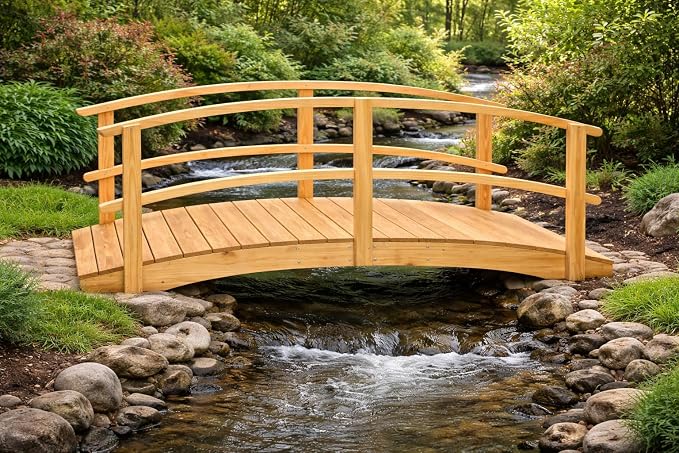 10 FT NATURAL Amish Made Garden Bridge - Image 5