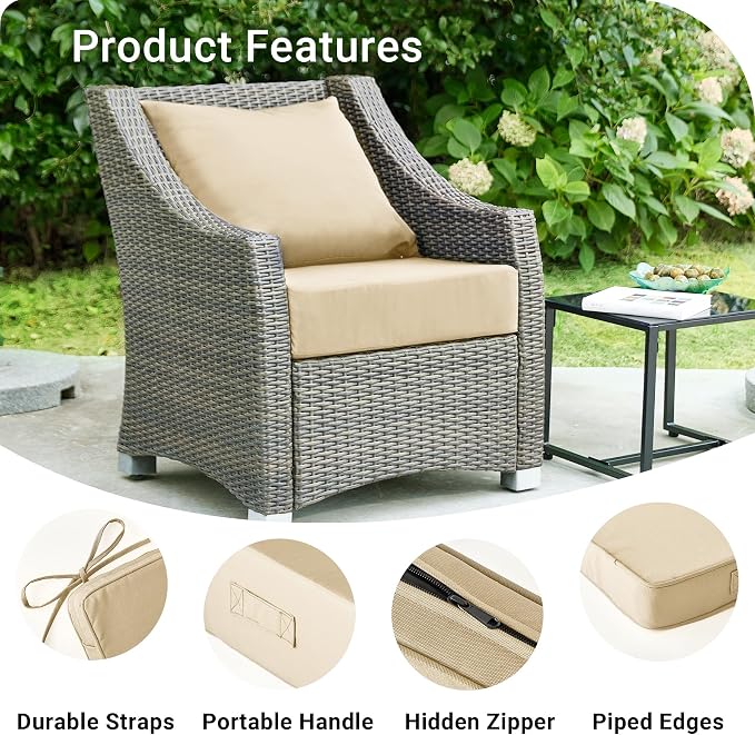 Outdoor Cushions for Patio Furniture, Outdoor Seat Cushion Set 24 x 24 x 5.75 - Image 5