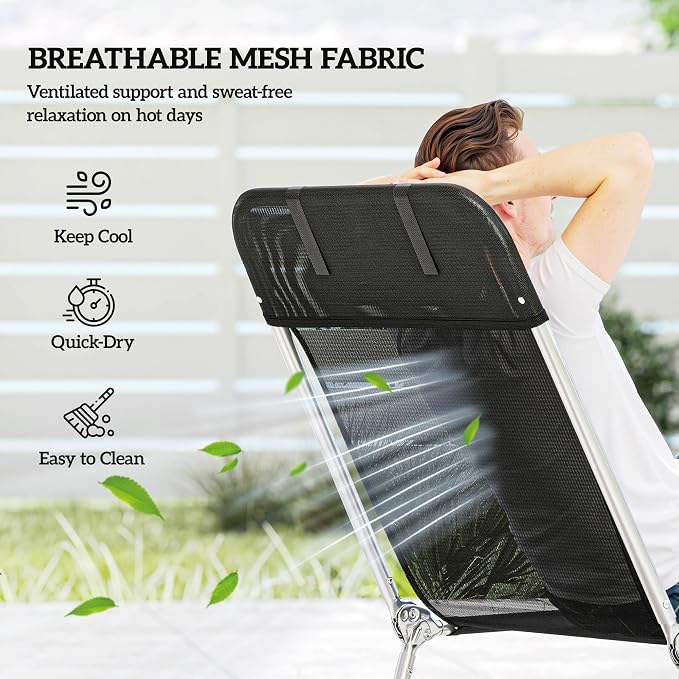 Outsunny Folding Chaise Lounge Chair, Pool Sun Tanning Chair, Outdoor Lounge - Image 5