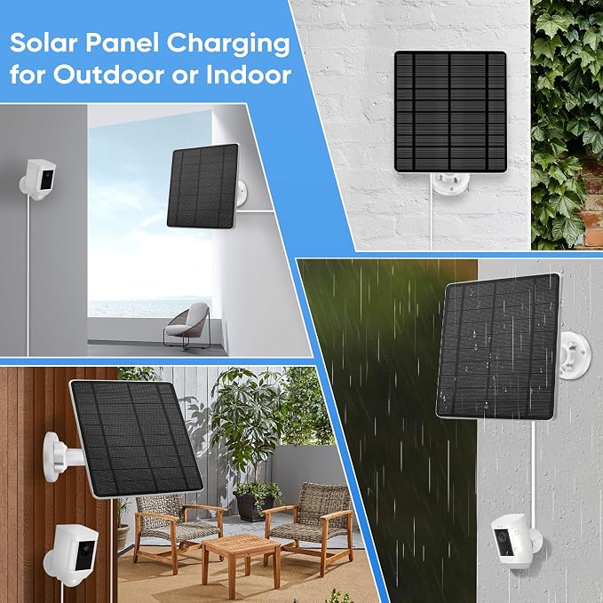 Solar Panel for Ring Camera, 2 Pack 5W Solar Charger Compatible - Image 6