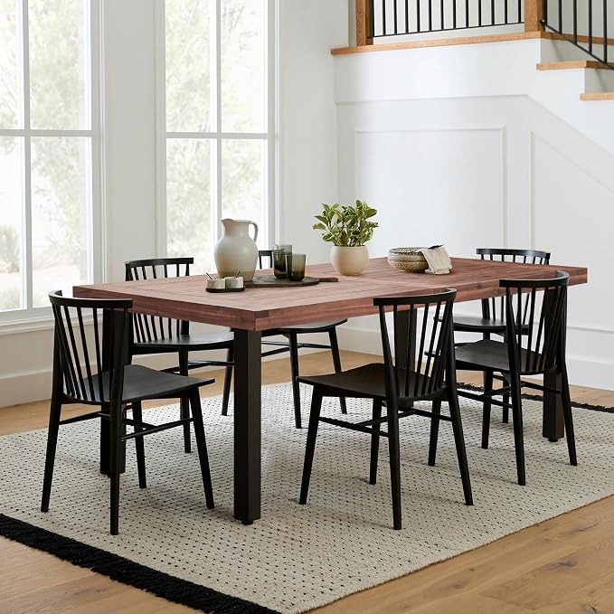 Flamaker Dining Table for 6 FSC Acacia Wood Indoor Outdoor Home Kitchen Table - Image 3