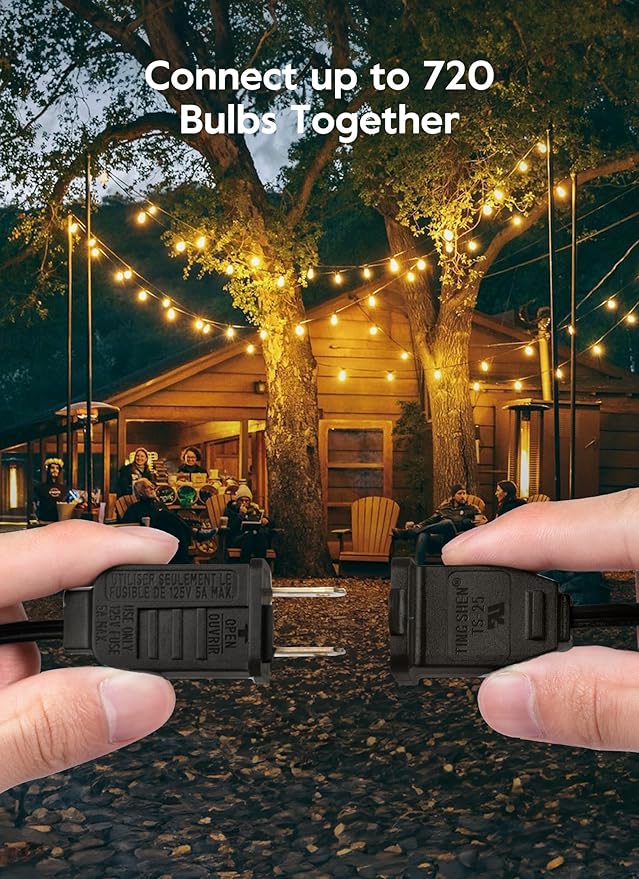 Brightown Outdoor String Lights, 50FT 25 G40 Bulbs Shatterproof Patio Lights - Image 4