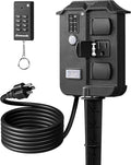 DEWENWILS Outdoor Power Stake Timer Waterproof, 6 Grounded Outlets, 6FT by DEWENWILS