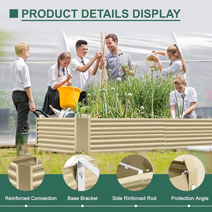 Land Guard 6x3x3ft Rectangular Galvanized Raised Garden Beds, Large-Capacity - Image 7