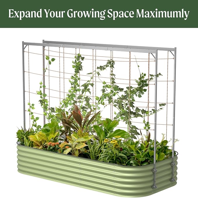 Vego Garden Metal Frame Cucumber Tomato Trellis, Garden Trellis - Image 8