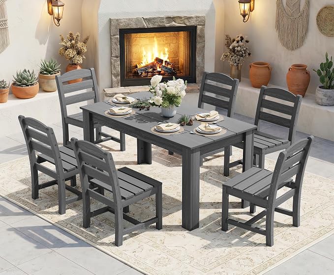 SERWALL Outdoor Dining Sets for 10, HDPE Dining Sets for 10 Person - Image 7
