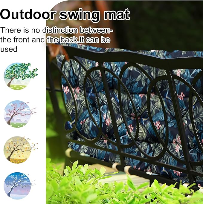 Waterproof Porch Swing Cushion Replacement, Thick 4" 2–3 Seat Outdoor Swing - Image 5