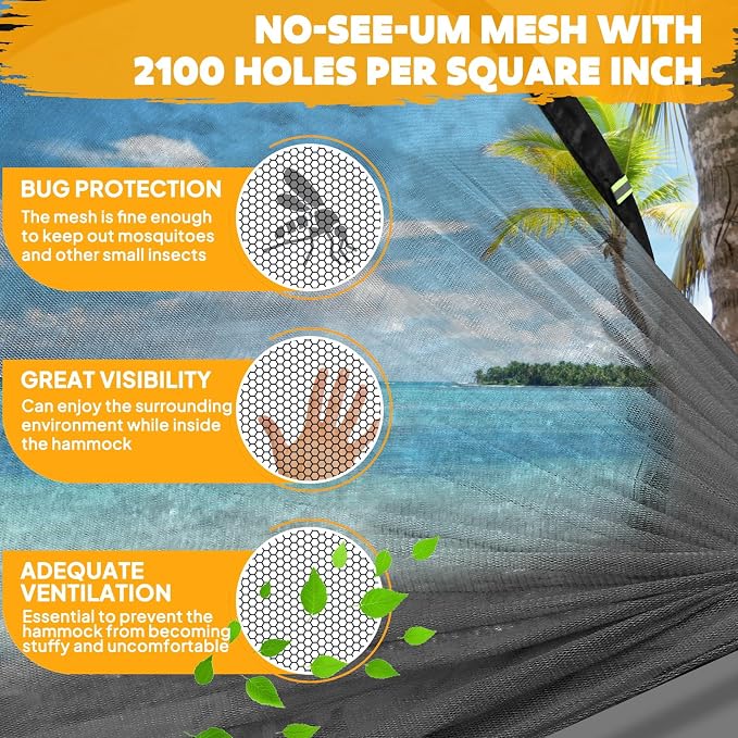 Chihee Ultra-Light Travel Camping Hammock Pop-up Net Hammock 660lbs Load - Image 5
