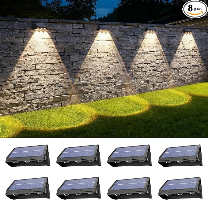 Onforu Solar Fence Lights, 8 Pack Solar Lights Outdoor, 3 Modes by Onforu