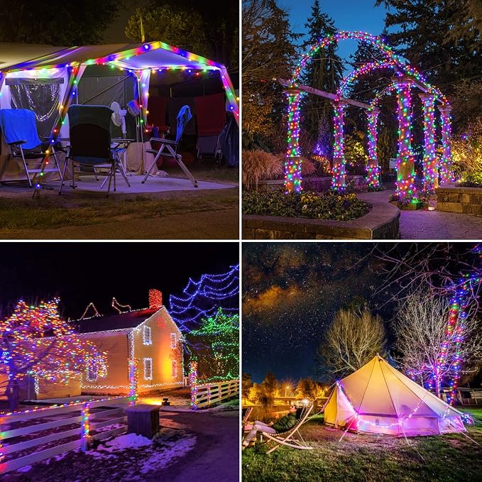 JMEXSUSS 4 Pack 100 LED Solar Christmas Lights, 33ft Solar String Lights - Image 2
