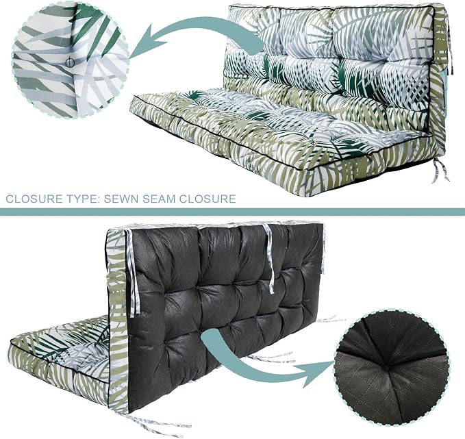 Outside Benches Cushion with Backrest, Thicken Waterproof Swing Cushions 2/3 - Image 5