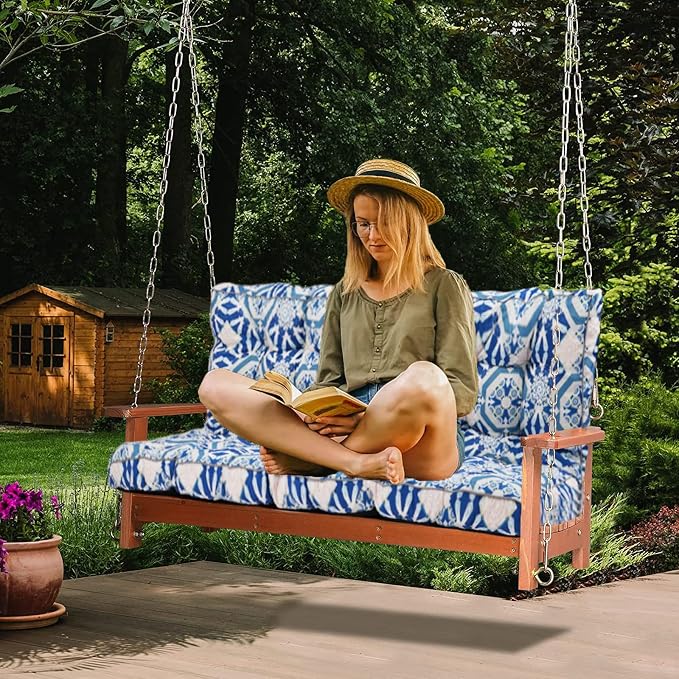 Waterproof Porch Swing Cushion Replacement, 2–3 Seat Swing Seat Cushion - Image 2