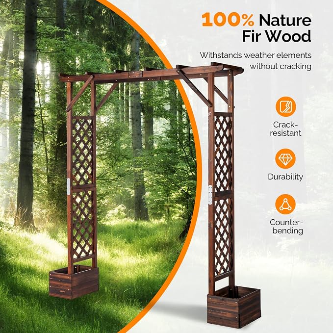 VINGLI Wooden Garden Arbor - Image 4