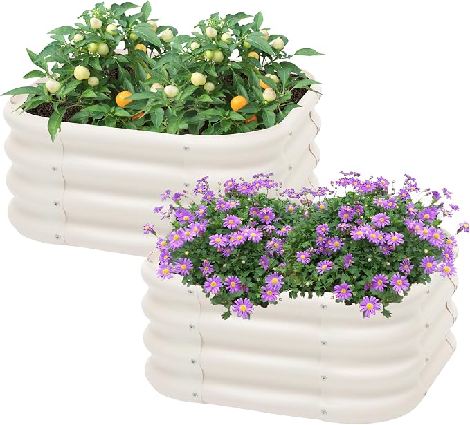 2-Pack 2x1ft Galvanized Raised Garden Bed, Outdoor Planter Bed, Metal Planter - Image 2