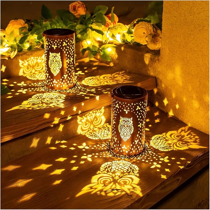 Owl Solar Lanterns Outdoor Waterproof Hanging Solar Lights Owl Gifts - Image 3