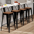 Alunaune 30" Industrial Metal Bar Stools Set of 4 Counter Height Barstools by HomeFurniture