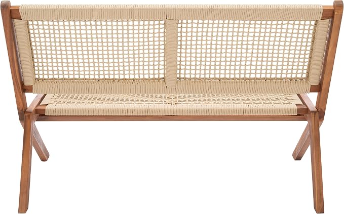 SAFAVIEH Outdoor Collection Kobina Natural Acacia Wood/Natural Rope Foldable - Image 5