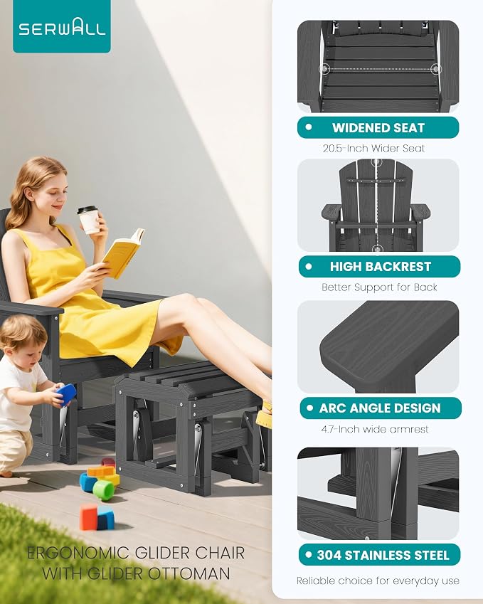 SERWALL Outdoor Glider Chair - Image 4