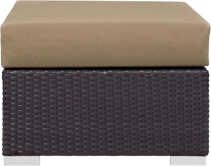 Modway Convene Wicker Rattan Outdoor Patio Square Ottoman - Image 3